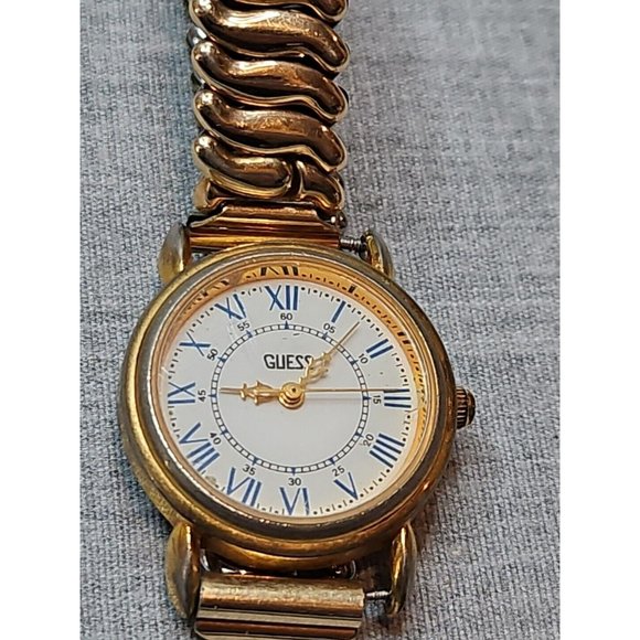 Guess Ladies Watch, Gold Tone Face/Band, 1988, Needs Battery - Picture 2 of 4